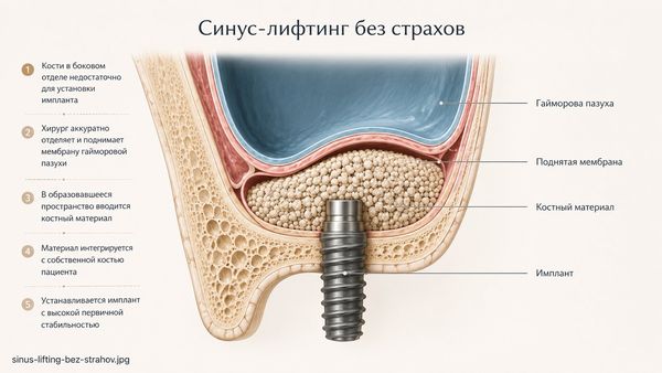 Синус-лифтинг — анатомия верхней челюсти и наращивание кости